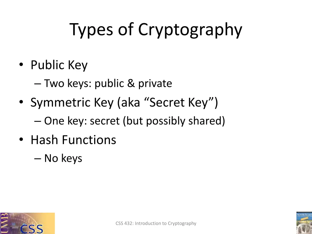 types of cryptography