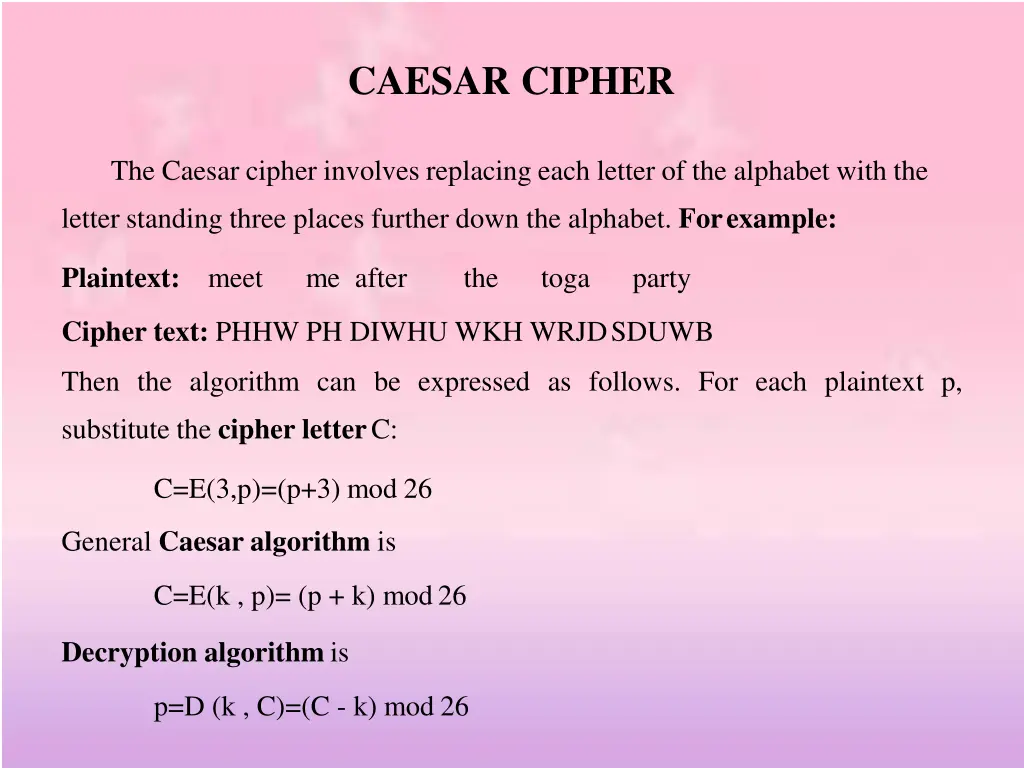 caesar cipher
