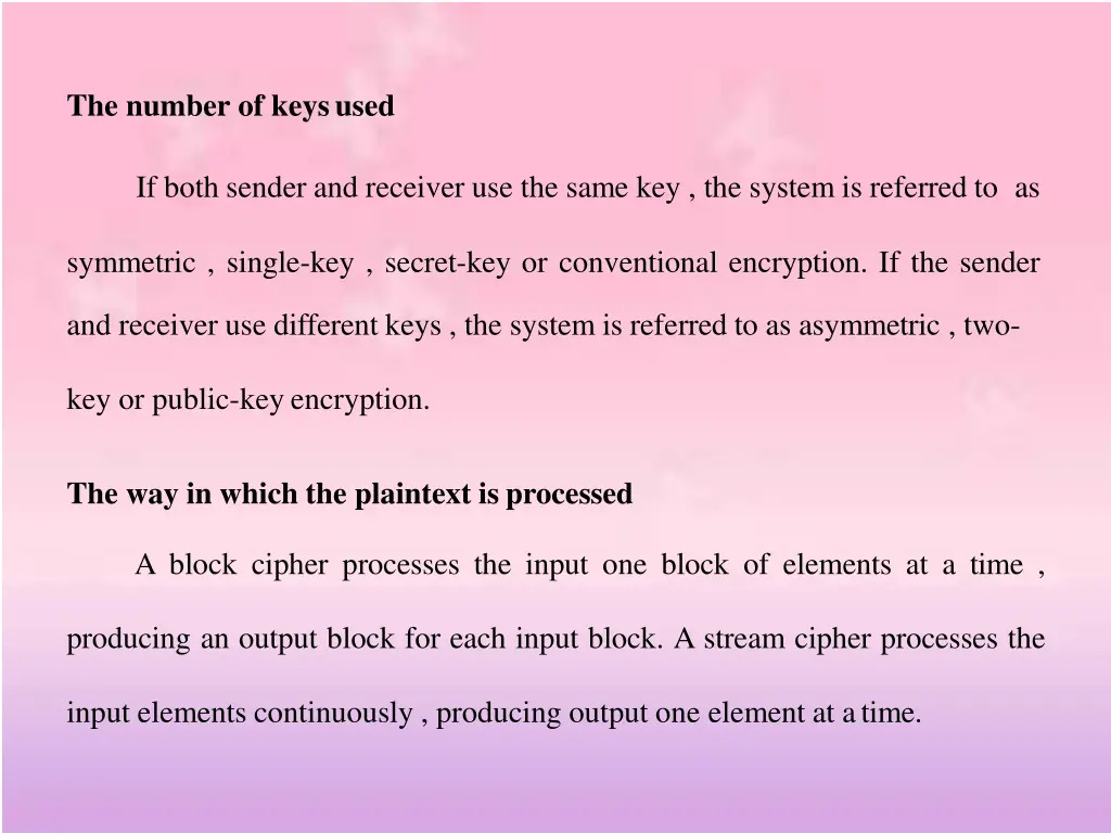 the number of keysused