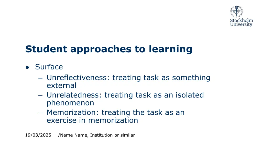 student approaches to learning 1