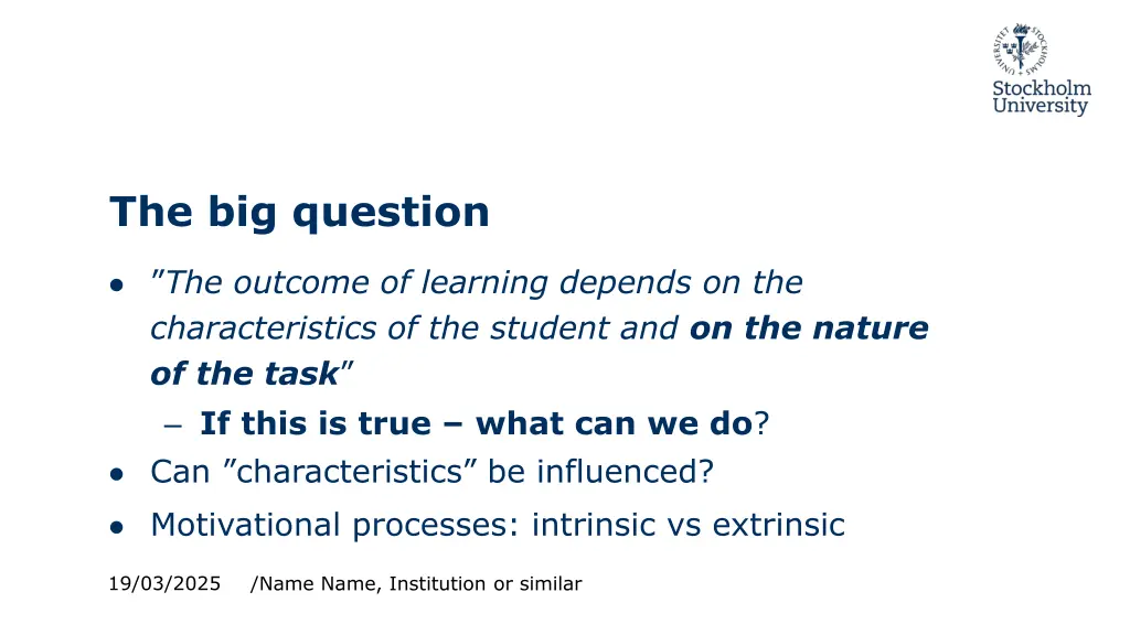 the big question