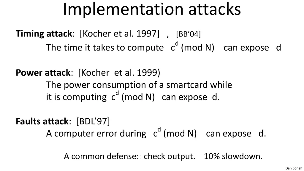 implementation attacks