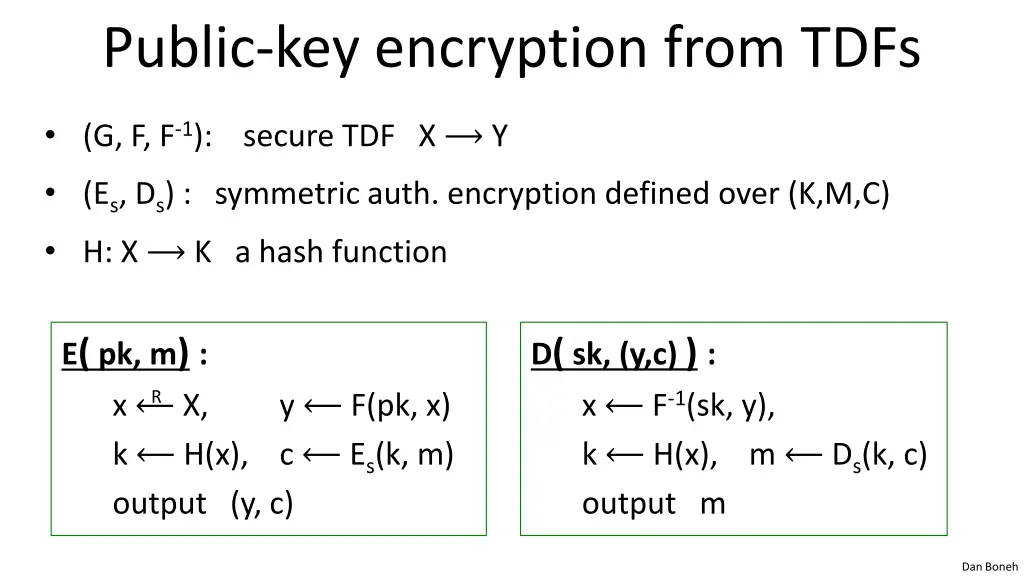 public key encryption from tdfs 1