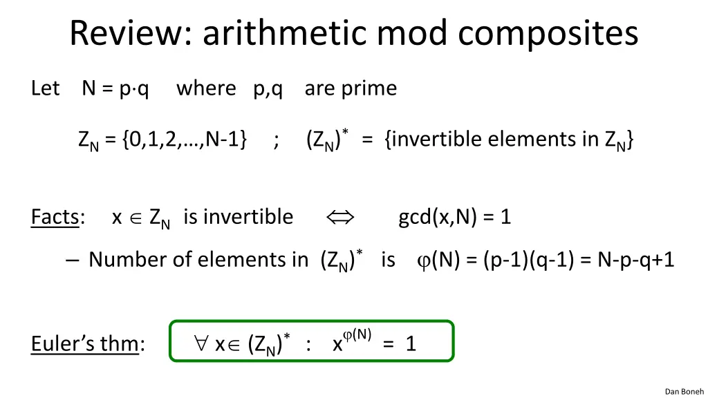 review arithmetic mod composites