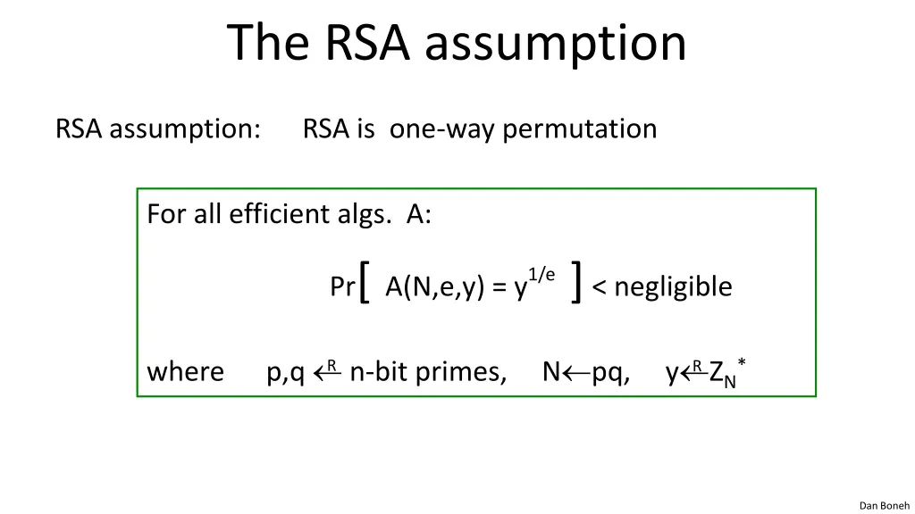 the rsa assumption