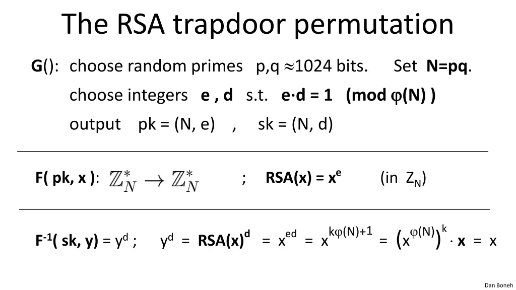 the rsa trapdoor permutation 1