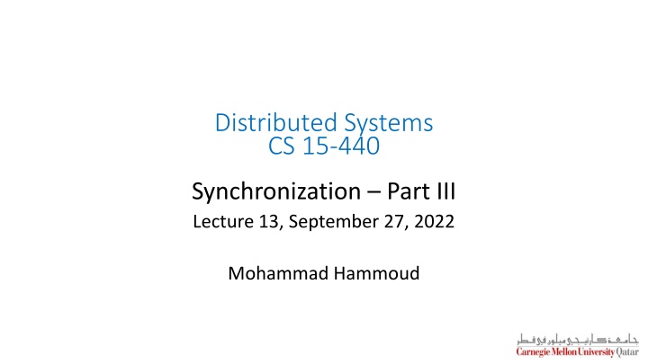 distributed systems cs 15 440