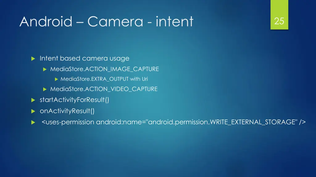 android camera intent