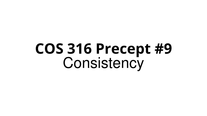 cos 316 precept 9