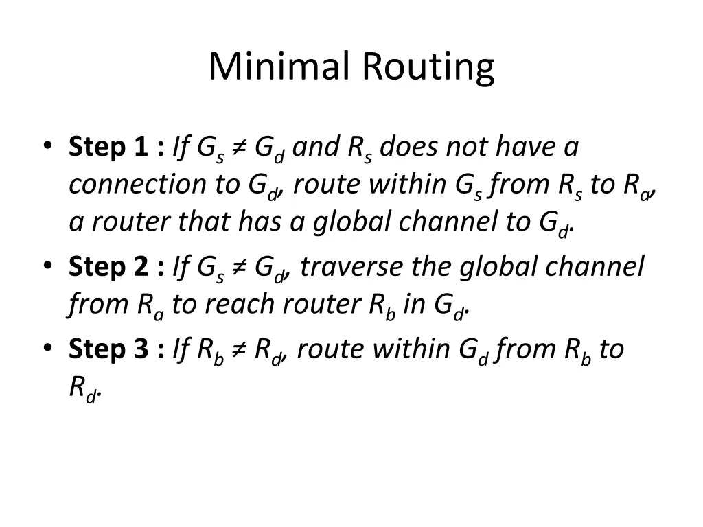 minimal routing