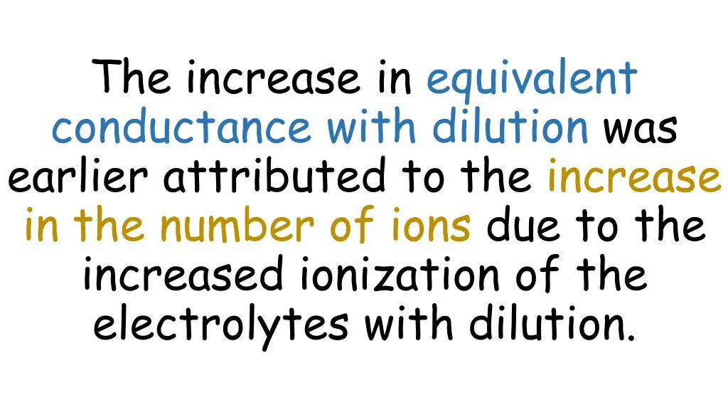 the increase in equivalent conductance with