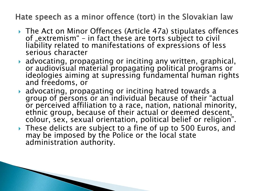 the act on minor offences article 47a stipulates