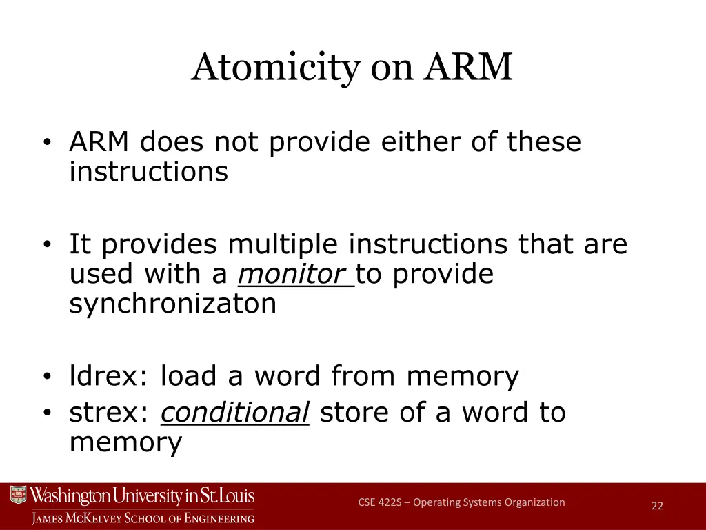atomicity on arm