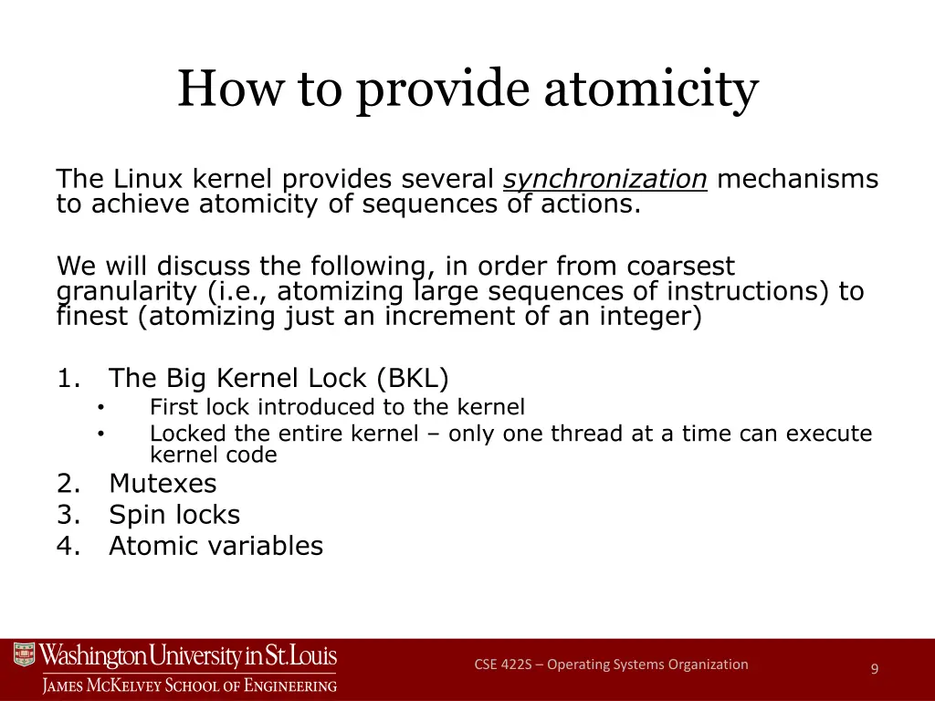 how to provide atomicity
