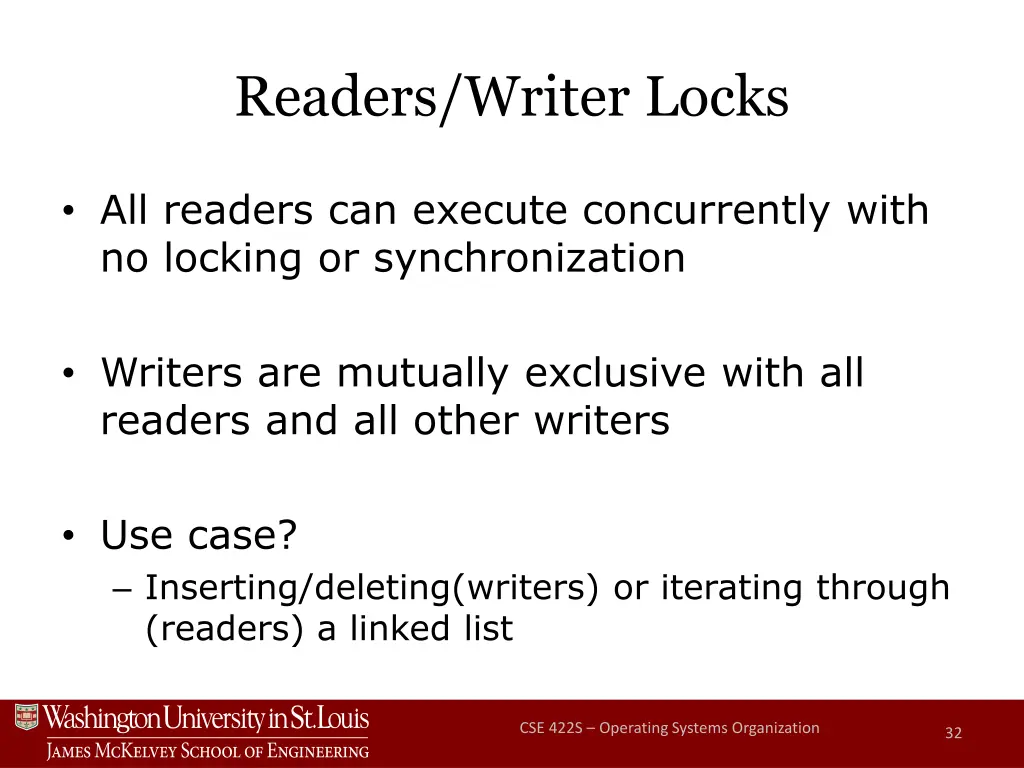 readers writer locks
