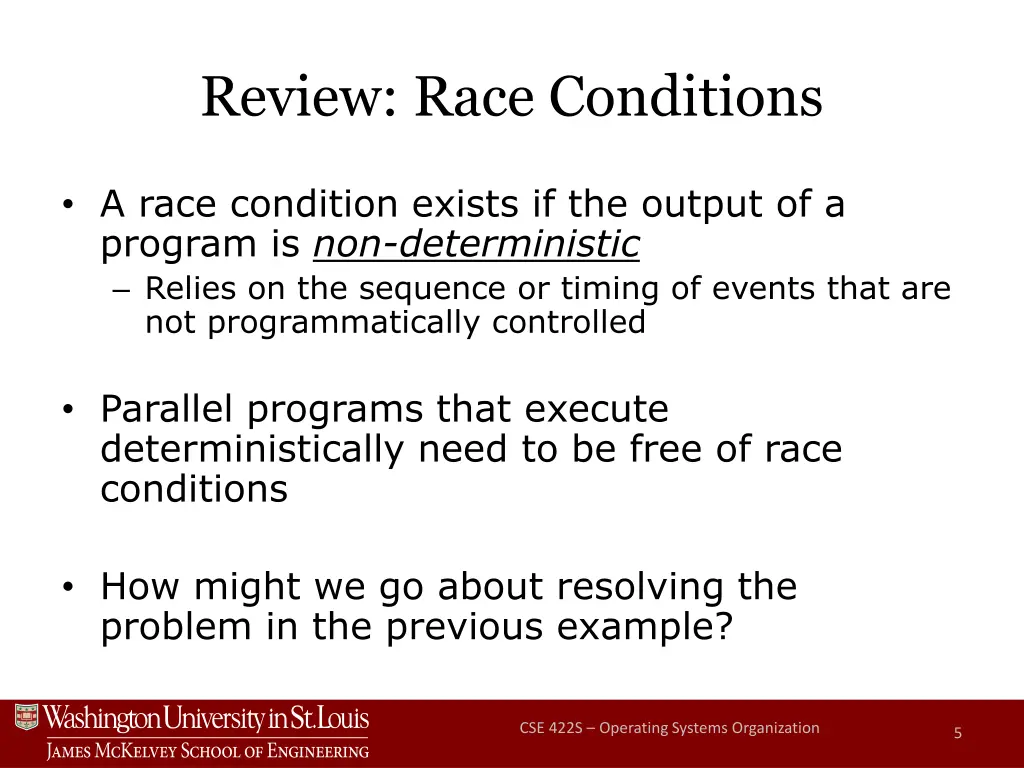 review race conditions