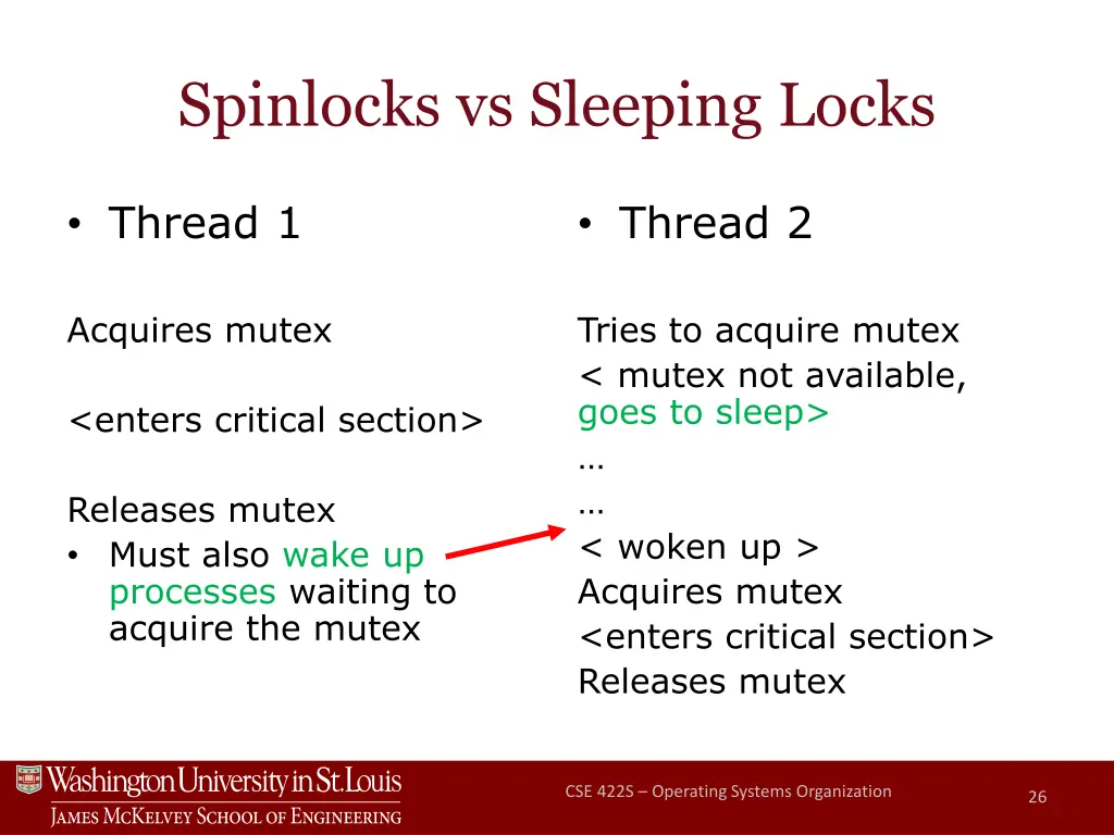 spinlocks vs sleeping locks 1