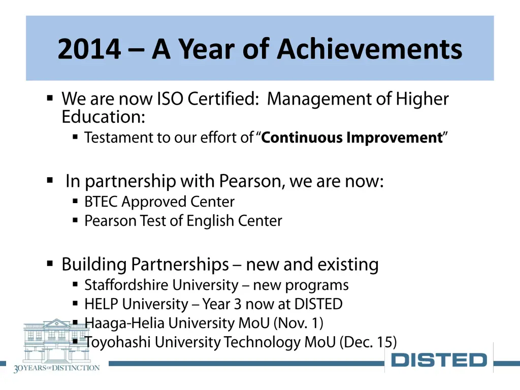 2014 a year of achievements