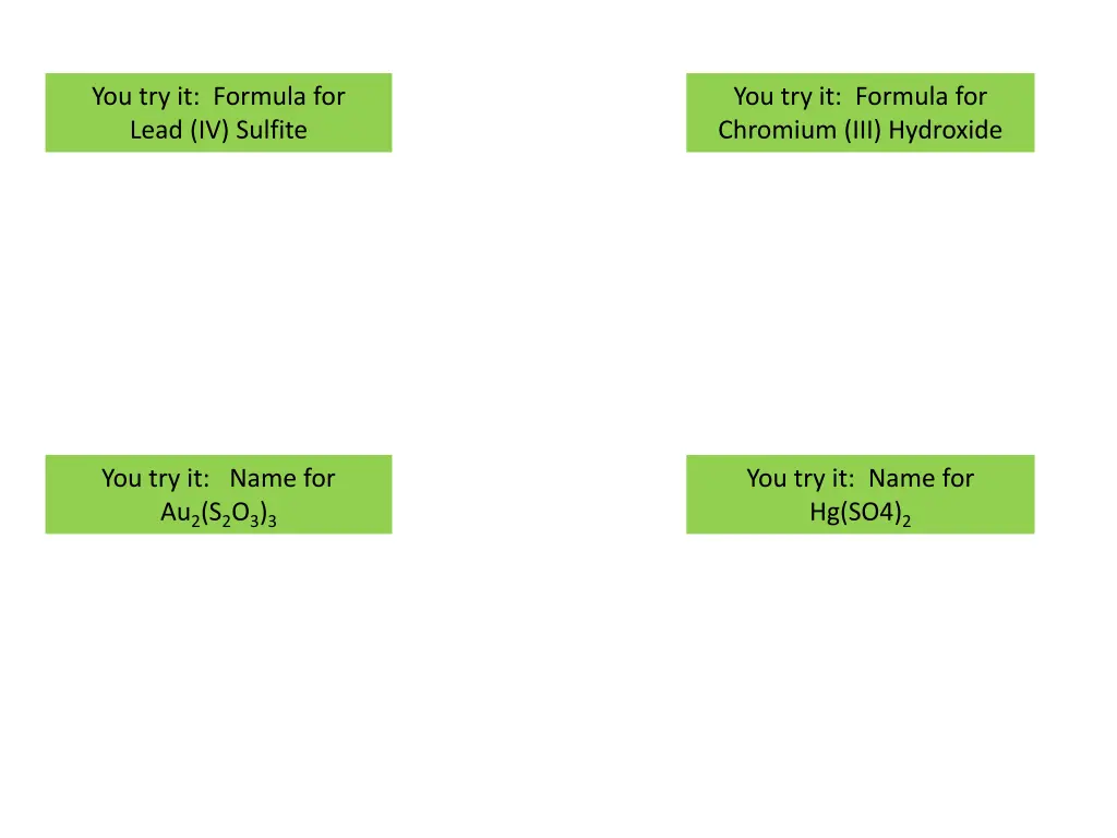 you try it formula for lead iv sulfite