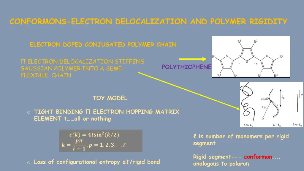 conformons electron delocalization and polymer