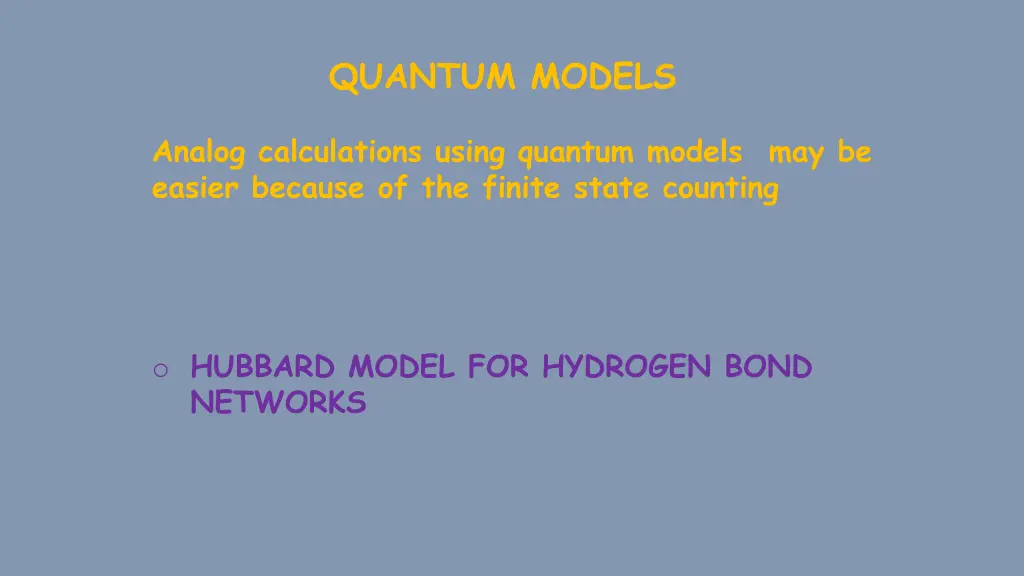 quantum models