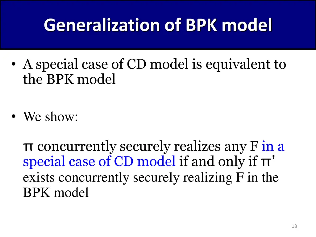 generalization of bpk model
