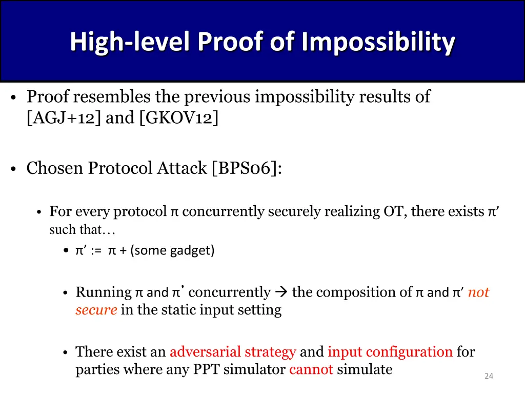 high level proof of impossibility