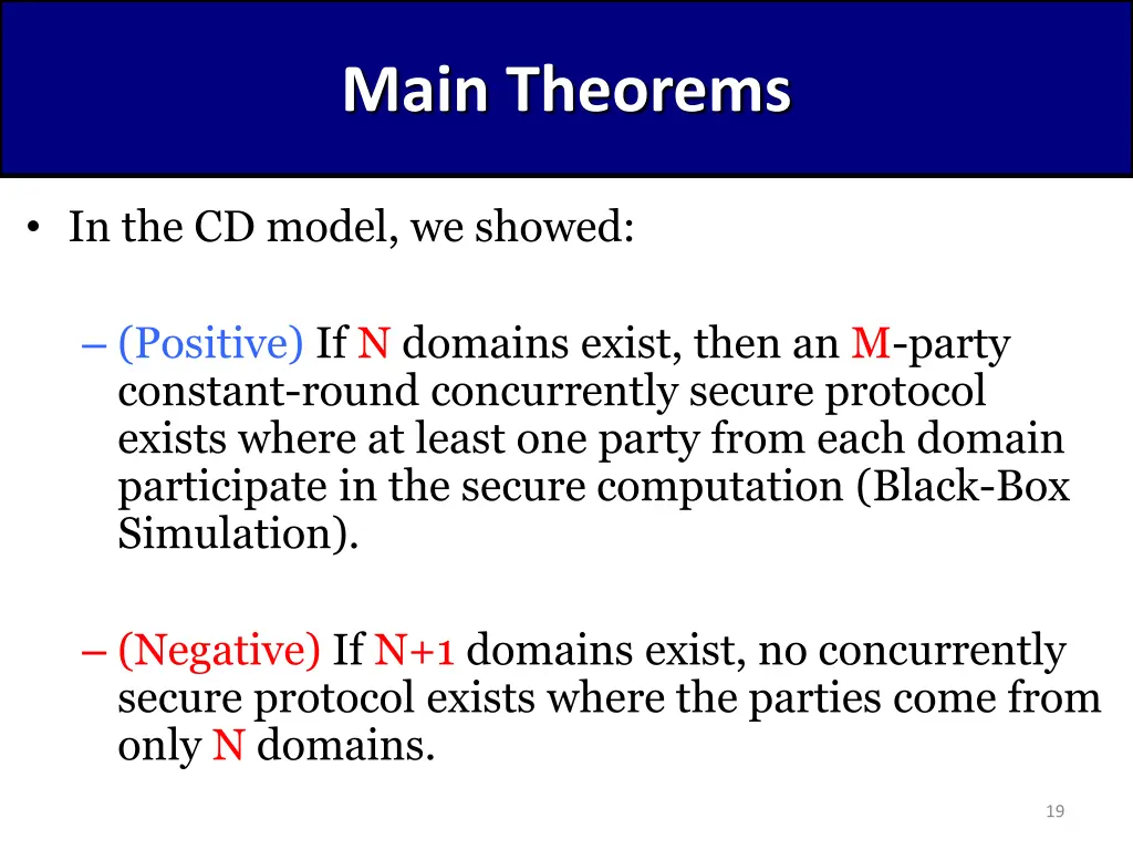 main theorems