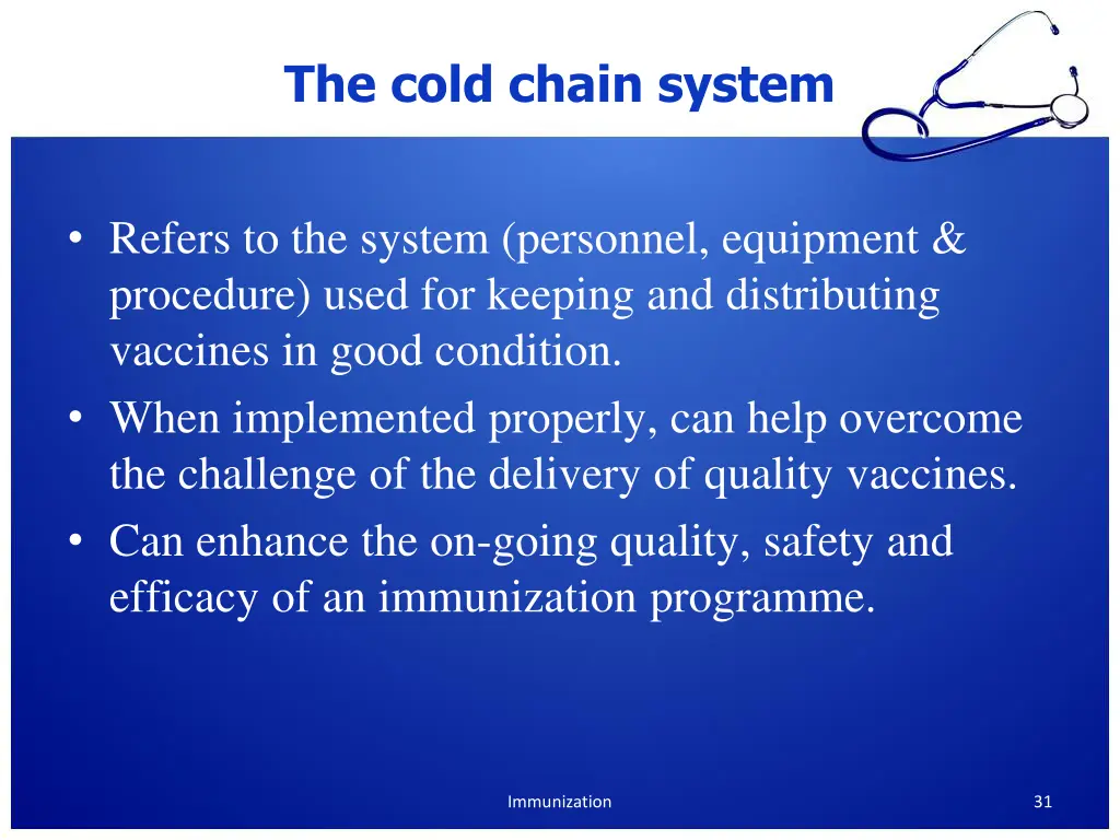 the cold chain system