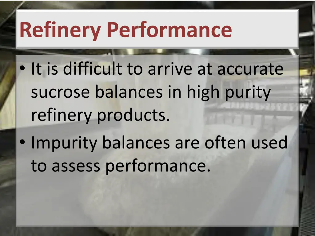 refinery performance