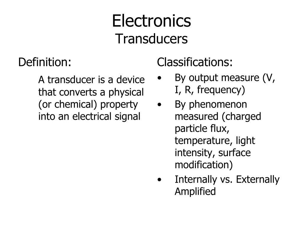 electronics transducers