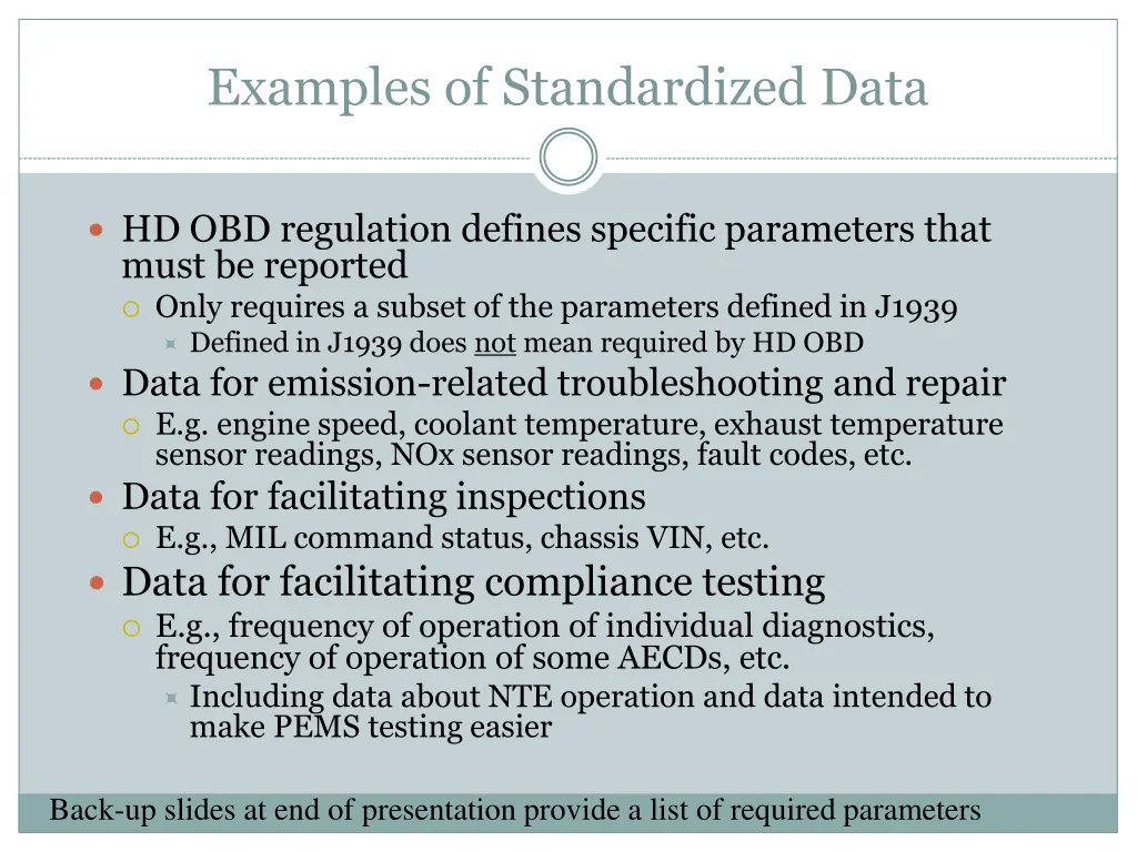 examples of standardized data