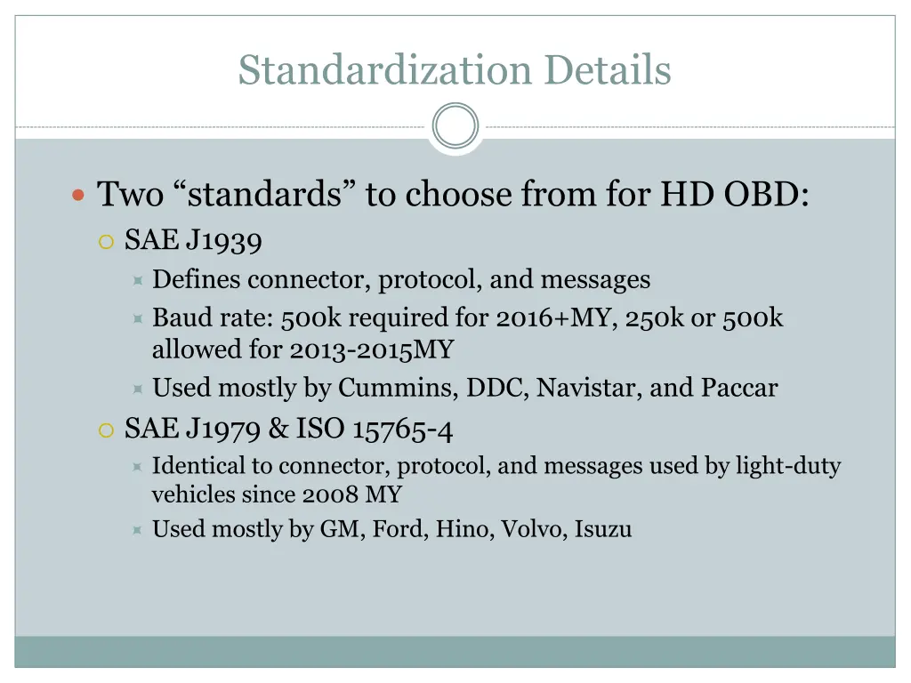 standardization details
