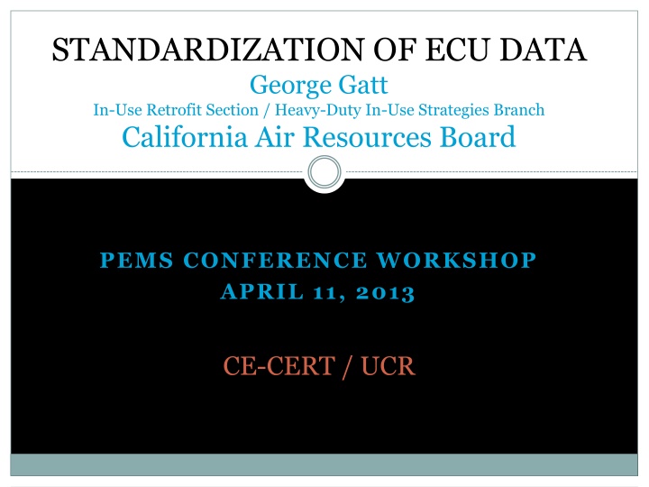 standardization of ecu data george gatt