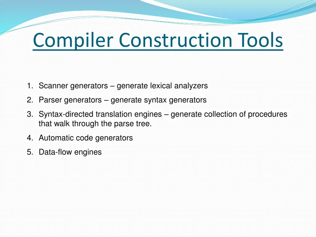 compiler construction tools