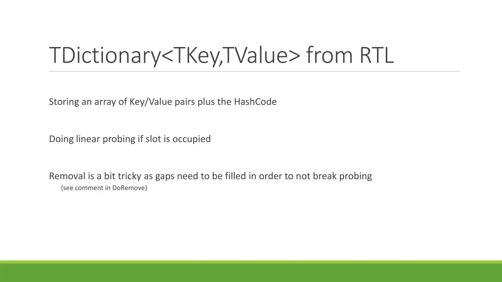 tdictionary tkey tvalue from rtl