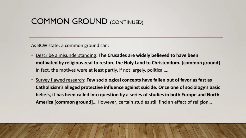 common ground continued 2