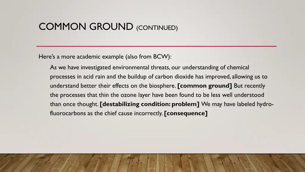 common ground continued