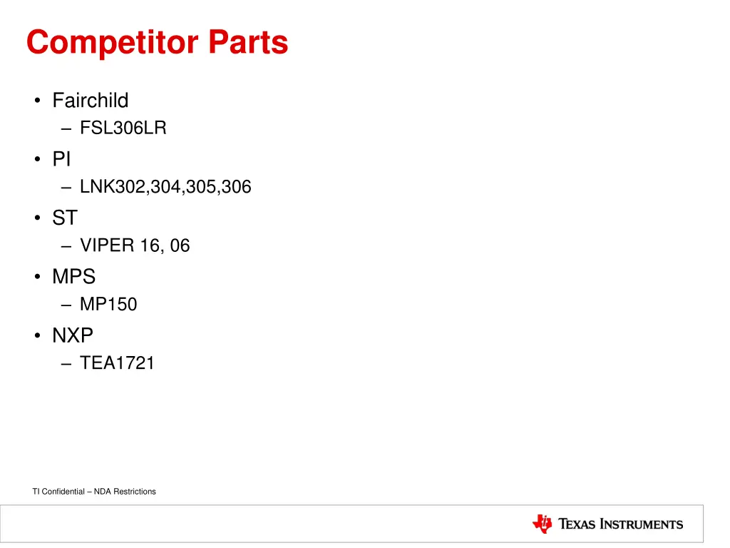 competitor parts