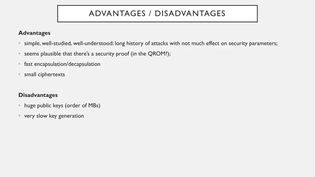 advantages disadvantages
