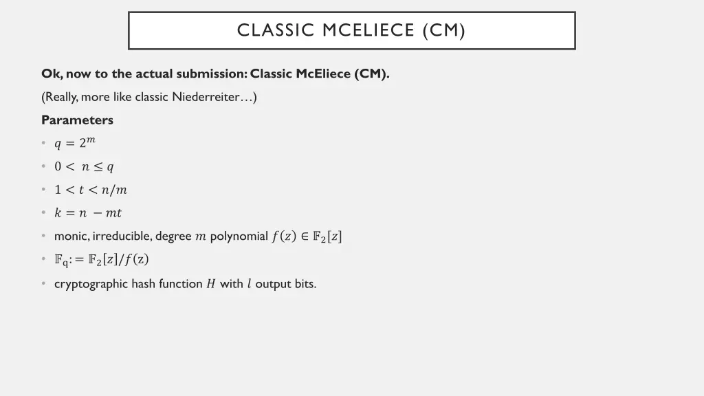 classic mceliece cm