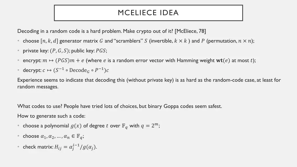 mceliece idea
