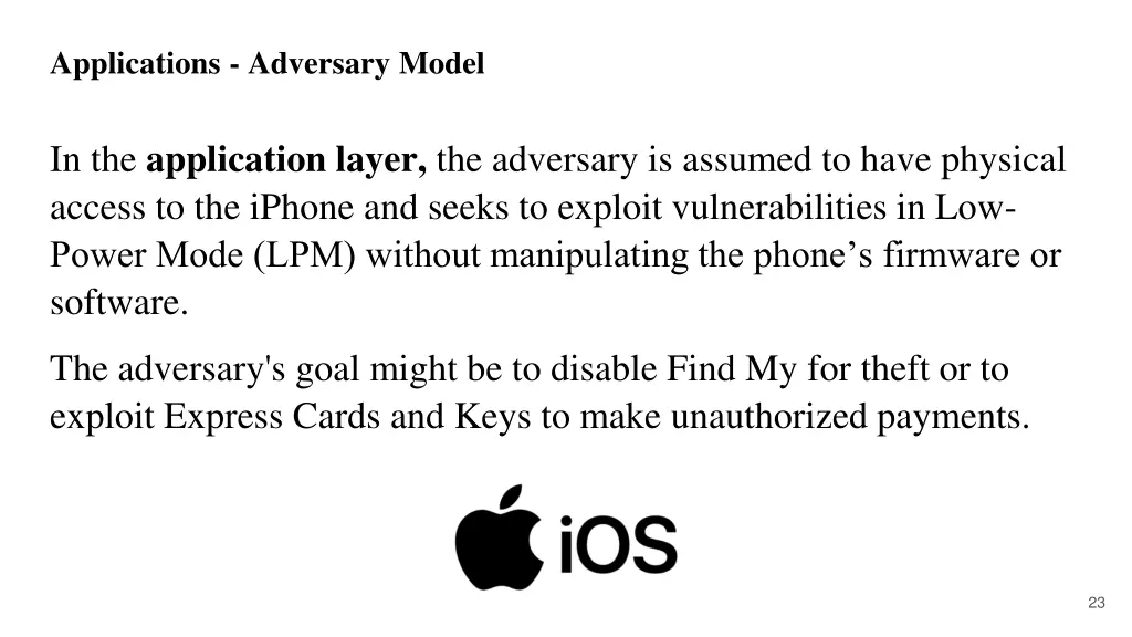 applications adversary model