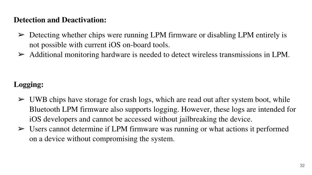 detection and deactivation