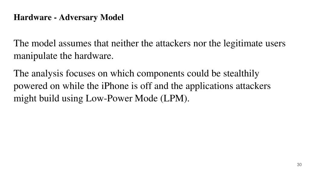 hardware adversary model