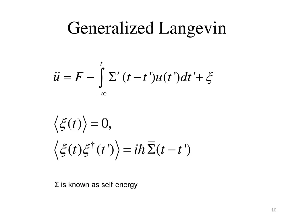 generalized langevin