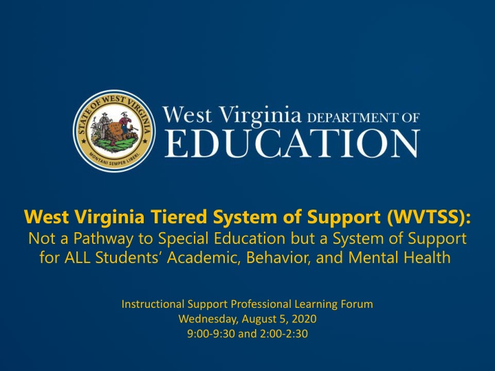 west virginia tiered system of support wvtss