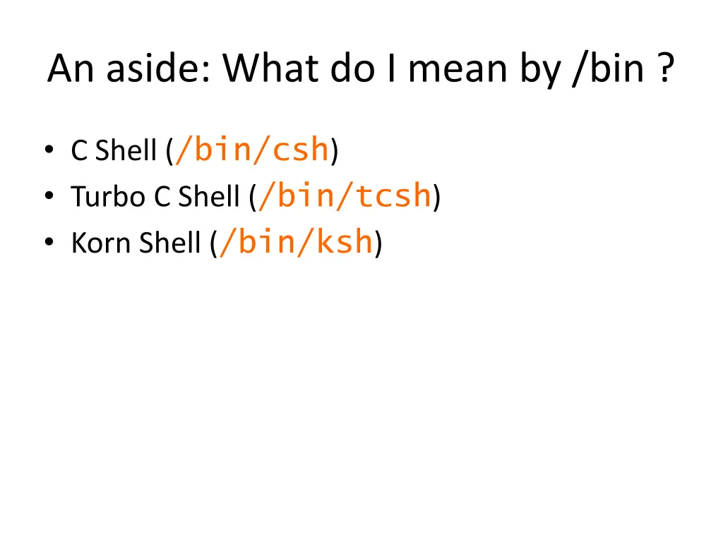 an aside what do i mean by bin