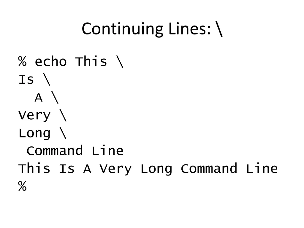 continuing lines