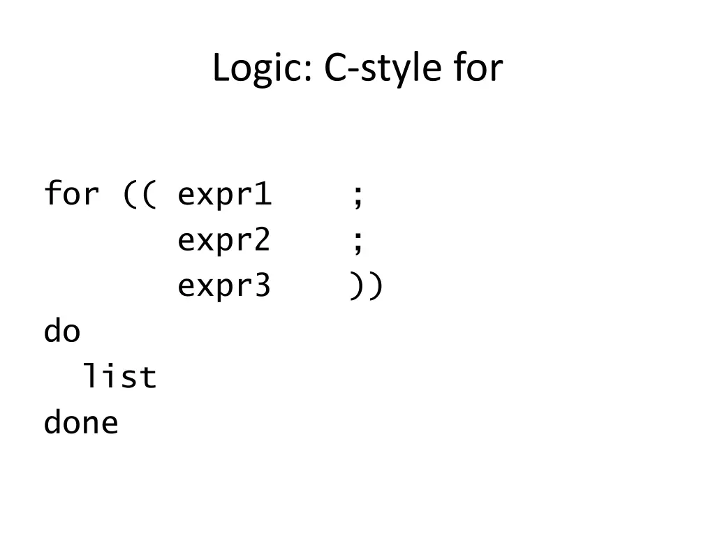 logic c style for